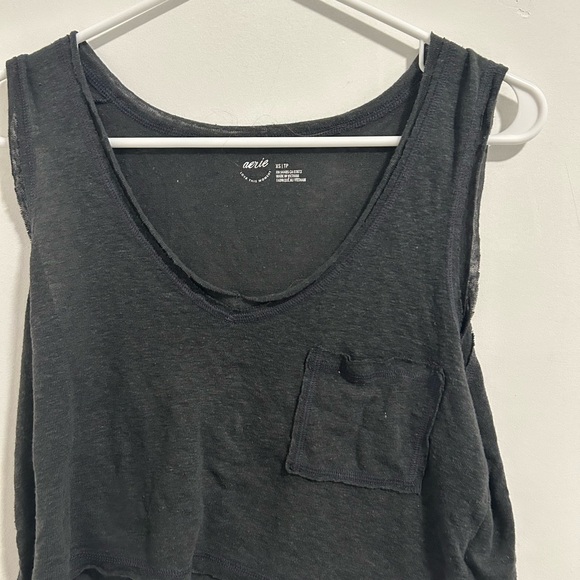 Aerie Charcoal Tank Top with Pocket - Picture 1 of 2